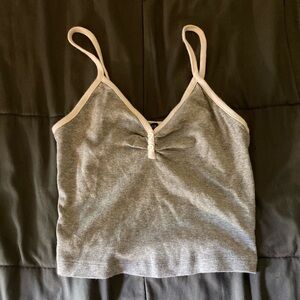 Grey and white crop top